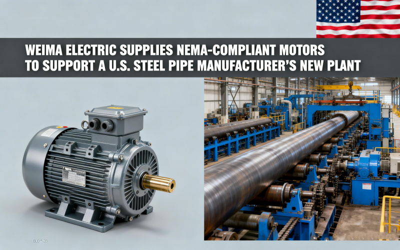 Weima Electric Supplies NEMA-Compliant Motors to Support a U.S. Steel Pipe Manufacturer's New Plant
